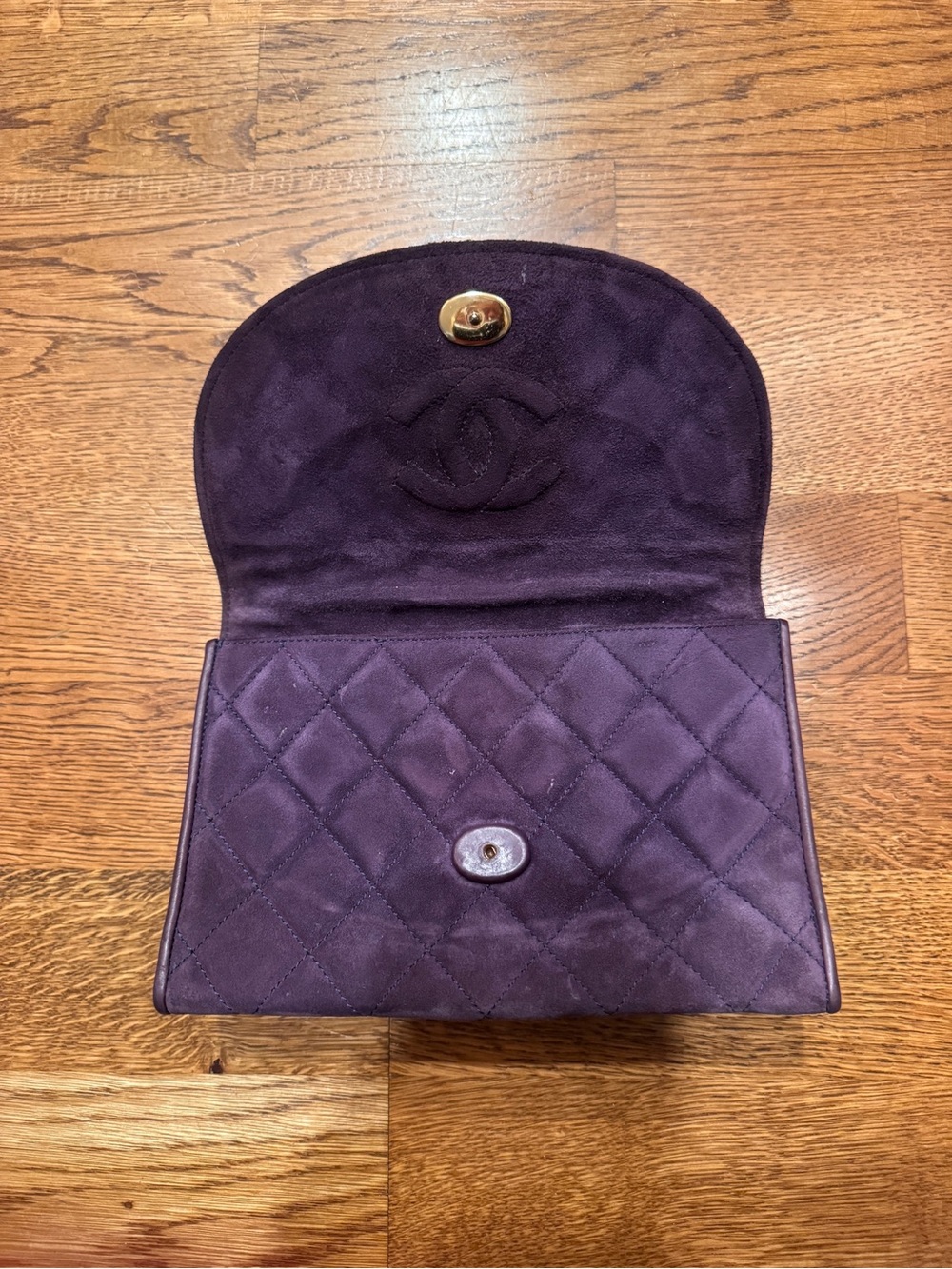 Chanel Quilted Suede Tassel Vanity Bag Purple - Picture 5 of 8
